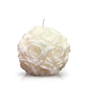 Rose Silver Shimmer White Candle