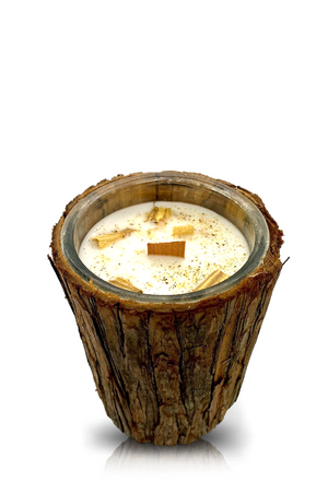 Wood Circular Tall Candle – Feng Shui Wood Scent