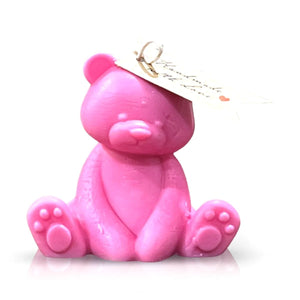 Teddy Bear Pastel Pink Baby Candle