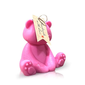 Teddy Bear Pastel Pink Baby Candle