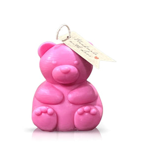 Teddy Bear Pastel Pink Chubby Candle