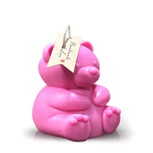 Teddy Bear Pastel Pink Chubby Candle