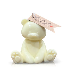 Teddy Bear Pastel Yellow Baby Candle