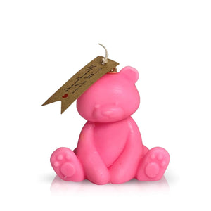 Teddy Bear Pink Baby Candle