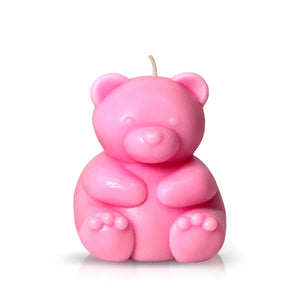 Teddy Bear Pink Chubby Candle