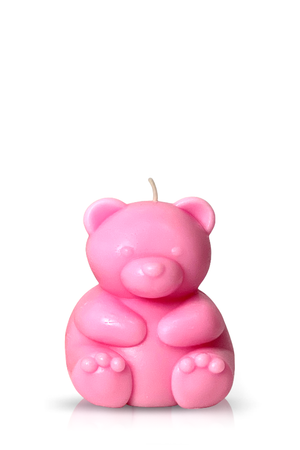 Teddy Bear Pink Chubby Candle