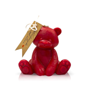 Teddy Bear Red Baby Candle