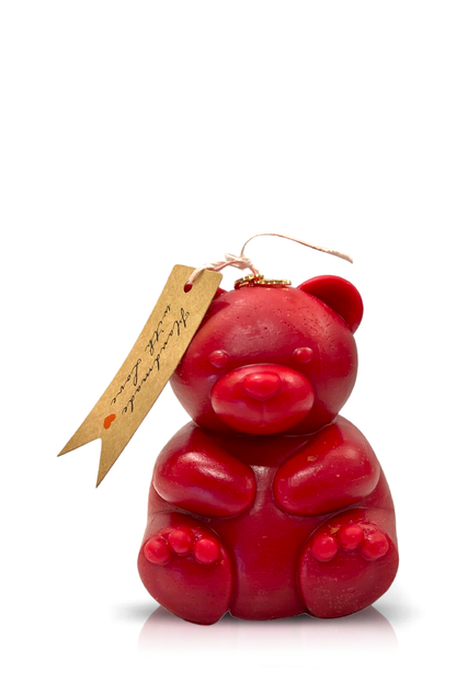 Teddy Bear Red Chubby Candle