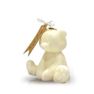 Teddy Bear White Baby Candle