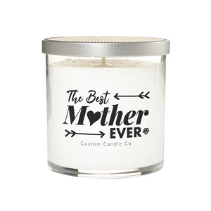 "The Best Mother Ever" White Glass Candle