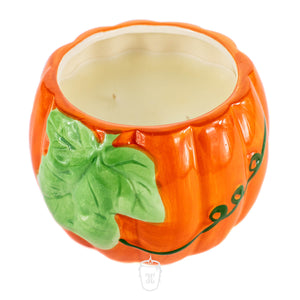 Ceramic Large Leaf Pumpkin Candle