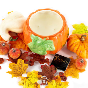 Ceramic Large Leaf Pumpkin Candle