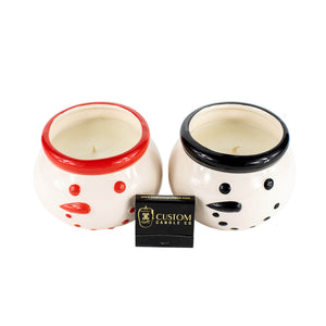 Ceramic Snowman Holiday Candles