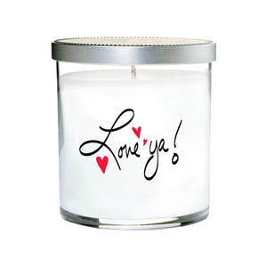 Love ya Quote Candle (Clear tumbler glass)