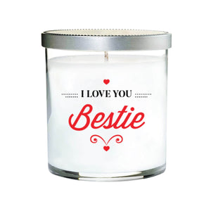 I Love You Bestie Quote Candle (Clear tumbler glass)