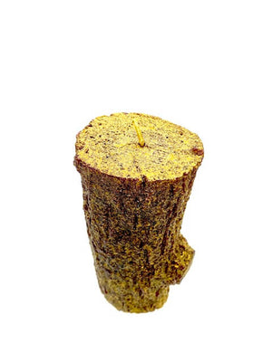 Christmas Holiday Log Shaped Candle (Gold/Glitter)