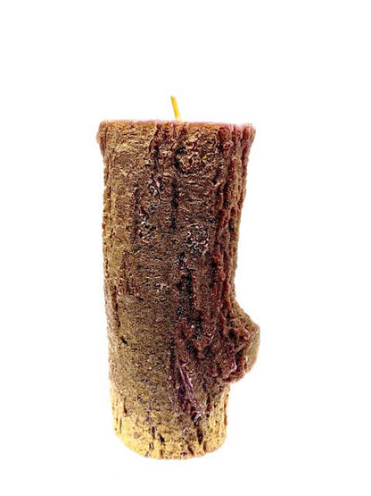 Christmas Holiday Log Shaped Candle (Brown/Glitter)