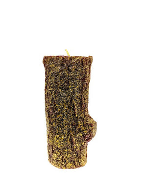 Christmas Holiday Log Shaped Candle (Gold/Glitter)