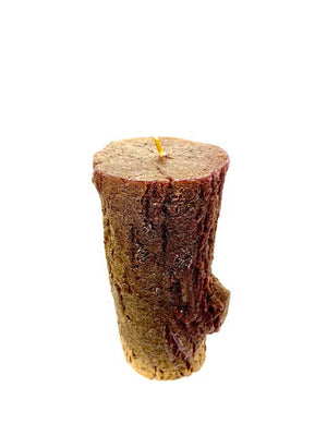 Christmas Holiday Log Shaped Candle (Brown/Glitter)