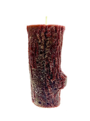 Christmas Holiday Log Shaped Candle (Burgundy)