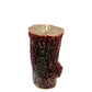 Christmas Holiday Log Shaped Candle (Burgundy)