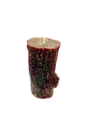 Christmas Holiday Log Shaped Candle (Burgundy)