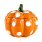 Ceramic Mini Polka Orange Pumpkin Candle