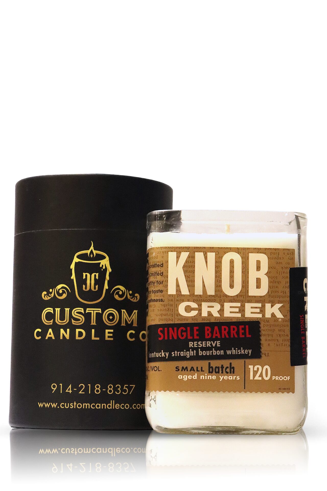 Recycled Knob Creek Single Barrel Whiskey Candle by Knob Candle Co