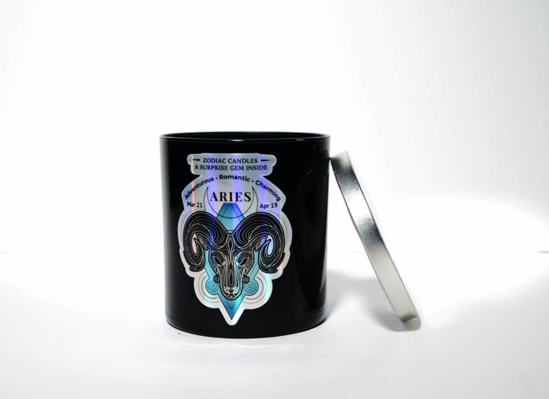 The Zodiac: Aries Candle with Top on Side