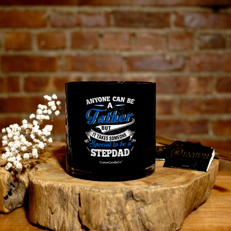 Black Tumbler with quote about stepdads