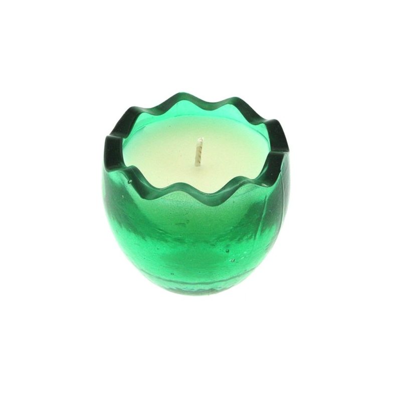 A Green Glass Easter Egg cane with white wax