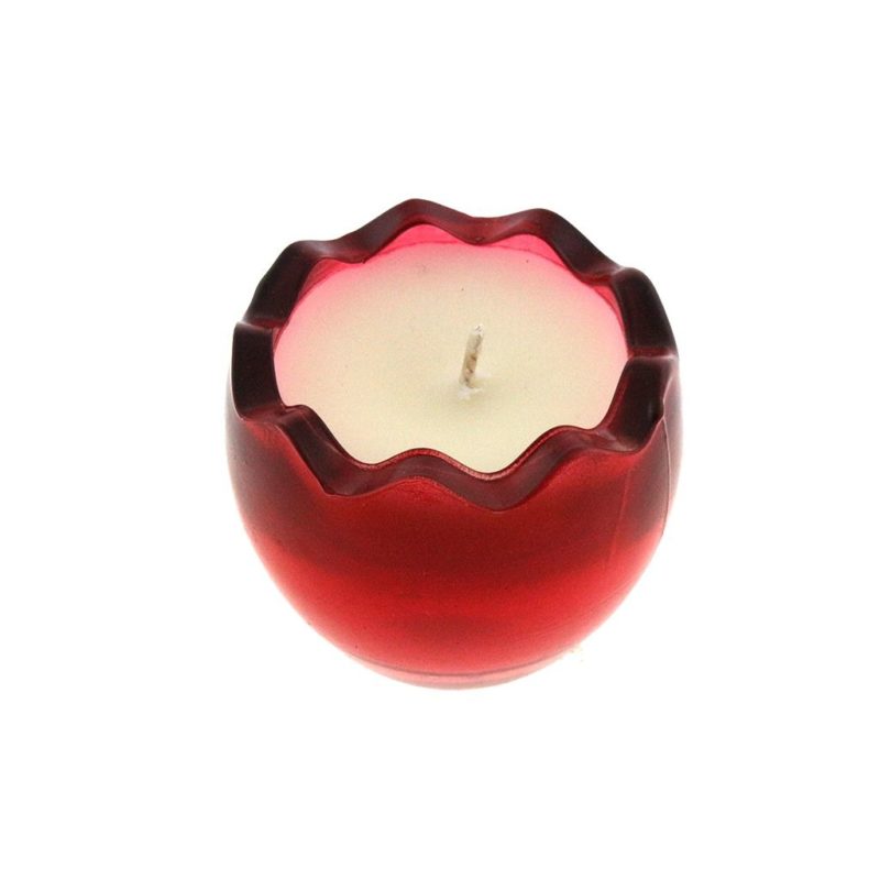 A small Red Glass Easter Egg with white wax but no yolk