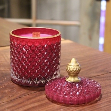 Engraved Corporate Wood Wick Soy Candle with Wooden Lid