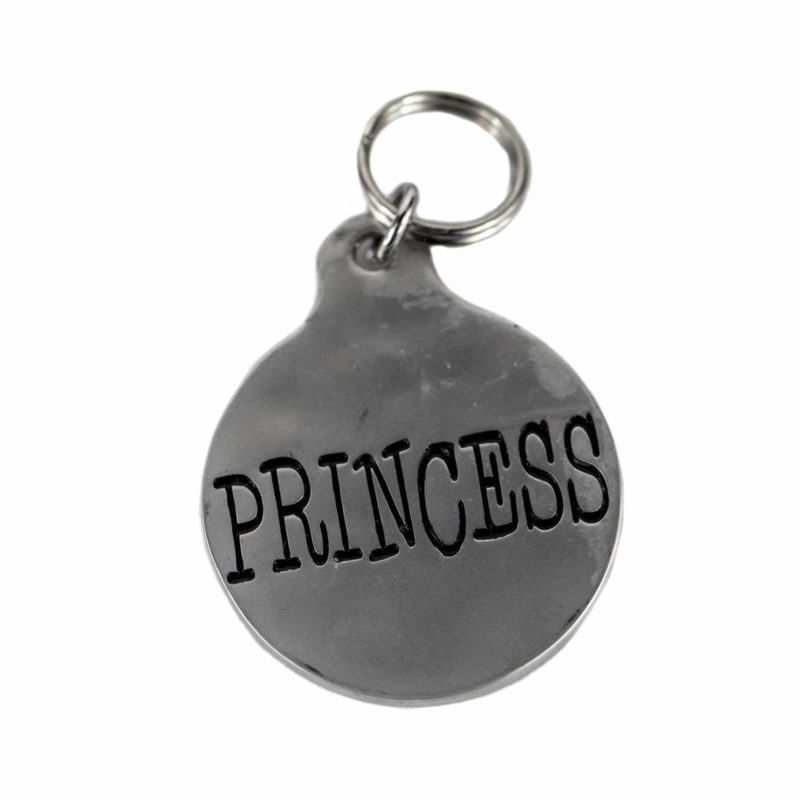 A Funny Quote Pet Tag with the word "Princess" on it.