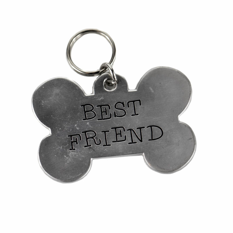 A Funny Quote Pet Tag with the phrase "Best Friend" on it.