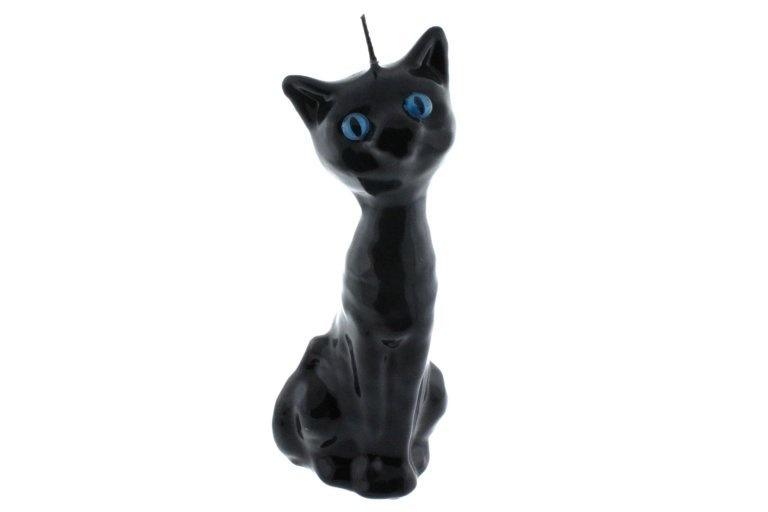 black Cat Candle with blue eyes