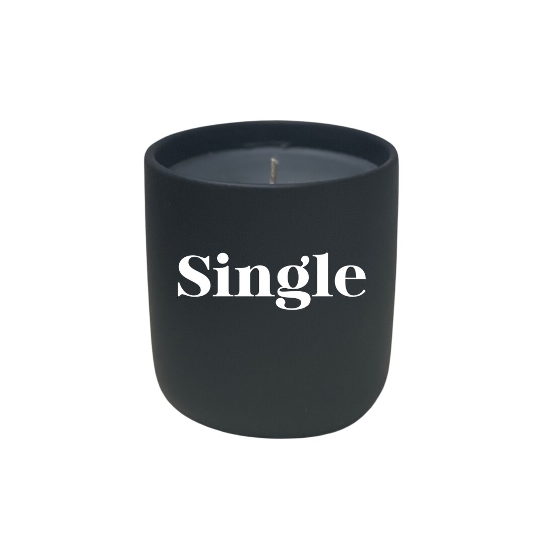 A Ho-Ho candle with the word single on it.